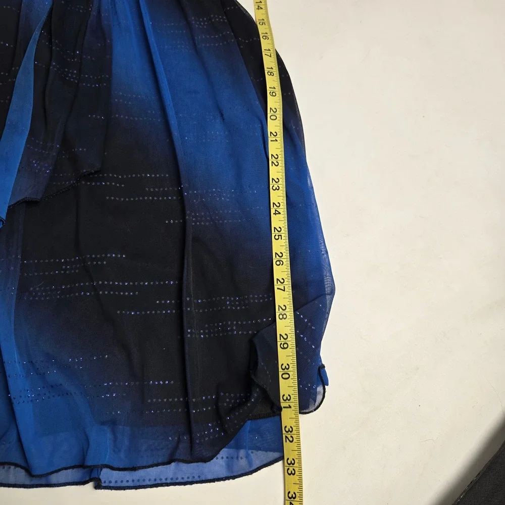 Vtg y2k Whimsigoth Ruby Rox‎ Small Ombre Sparkle Dress Blue Black Prom Party